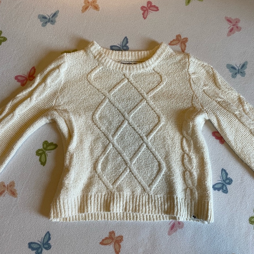 Off-White Girls Cable-Knit Sweater